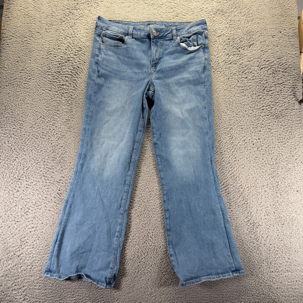 American Eagle Outfitters Next Level Jeans Womens 16 Blue Denim Flared Stretch
